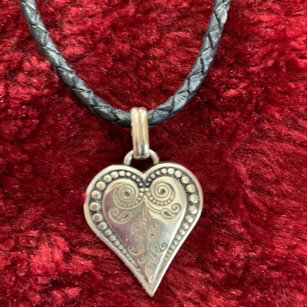 Brighton Silver and Leather necklace/earrings set
